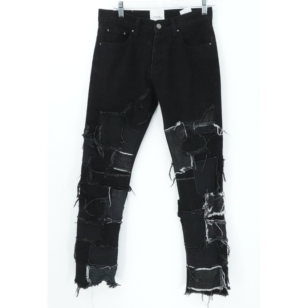 Kody Phillips MNML Jeans Mens 29x29‎ Black Distressed Stacked Streetwear Grunge
